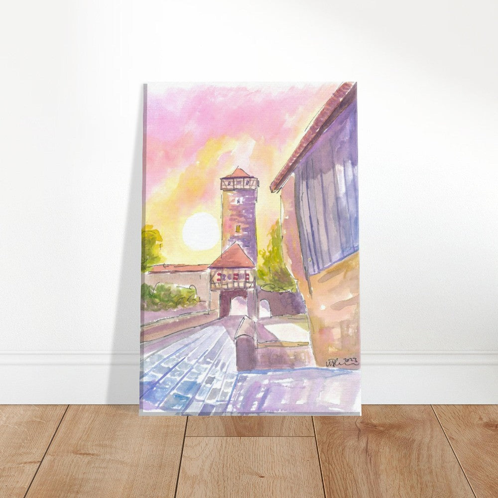 Röder Gate Rothenburg ob der Tauber at Sunset - Limited Edition Fine Art Print - Original Painting available