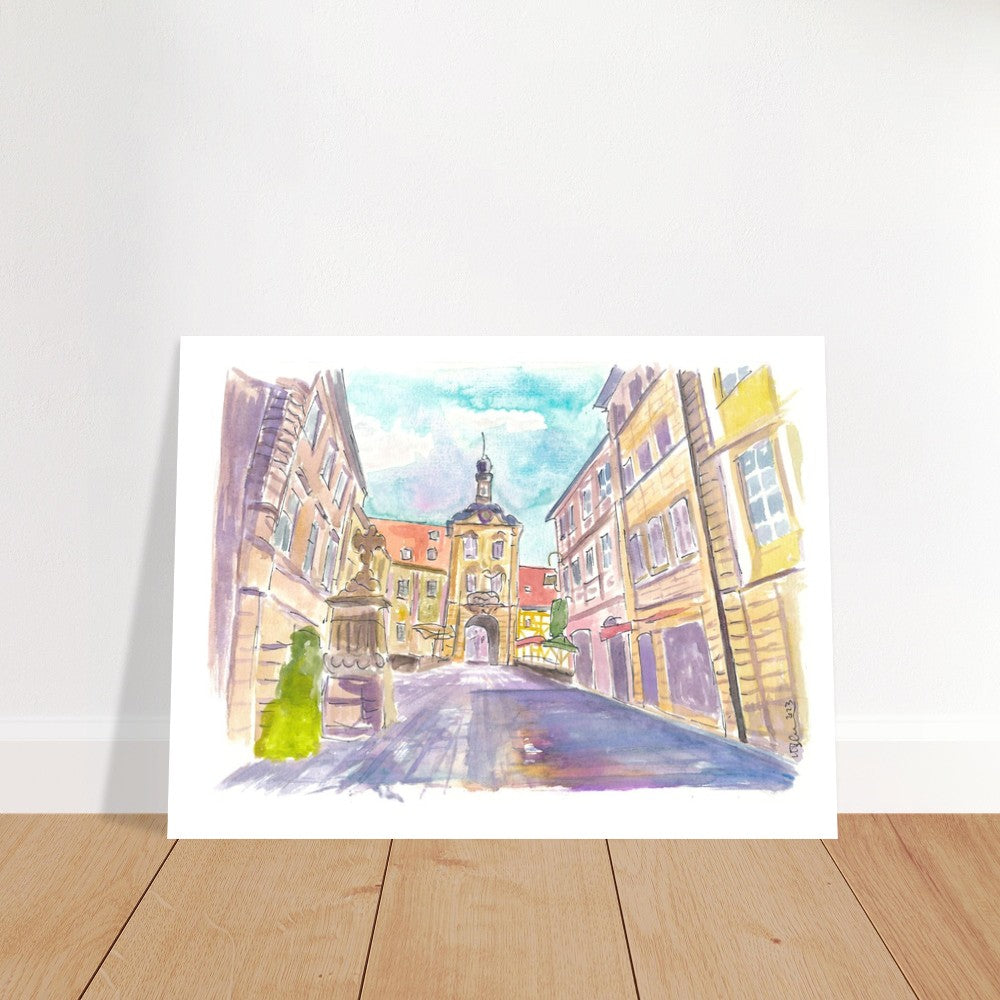 Beautiful Bamberg Old Town Hall on Bridge across Pegnitz - Limited Edition Fine Art Print - Original Painting available