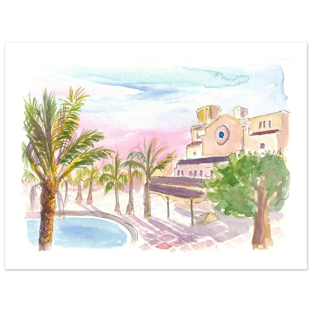 Palms at Rosemary Square in West Palm Beach Florida - Limited Edition Fine Art Print - Original Painting available