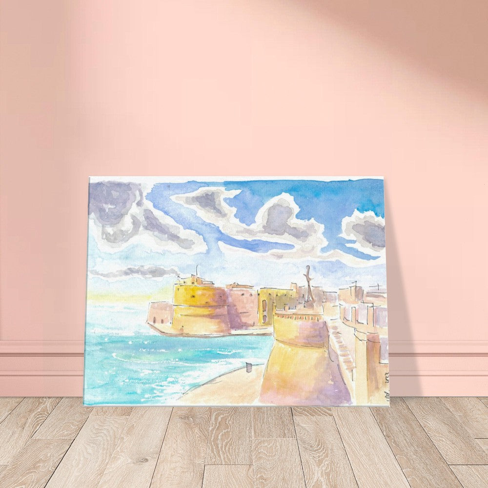 Seaview of Taranto Italy with Castello Aragonese - Limited Edition Fine Art Print - Original Painting available
