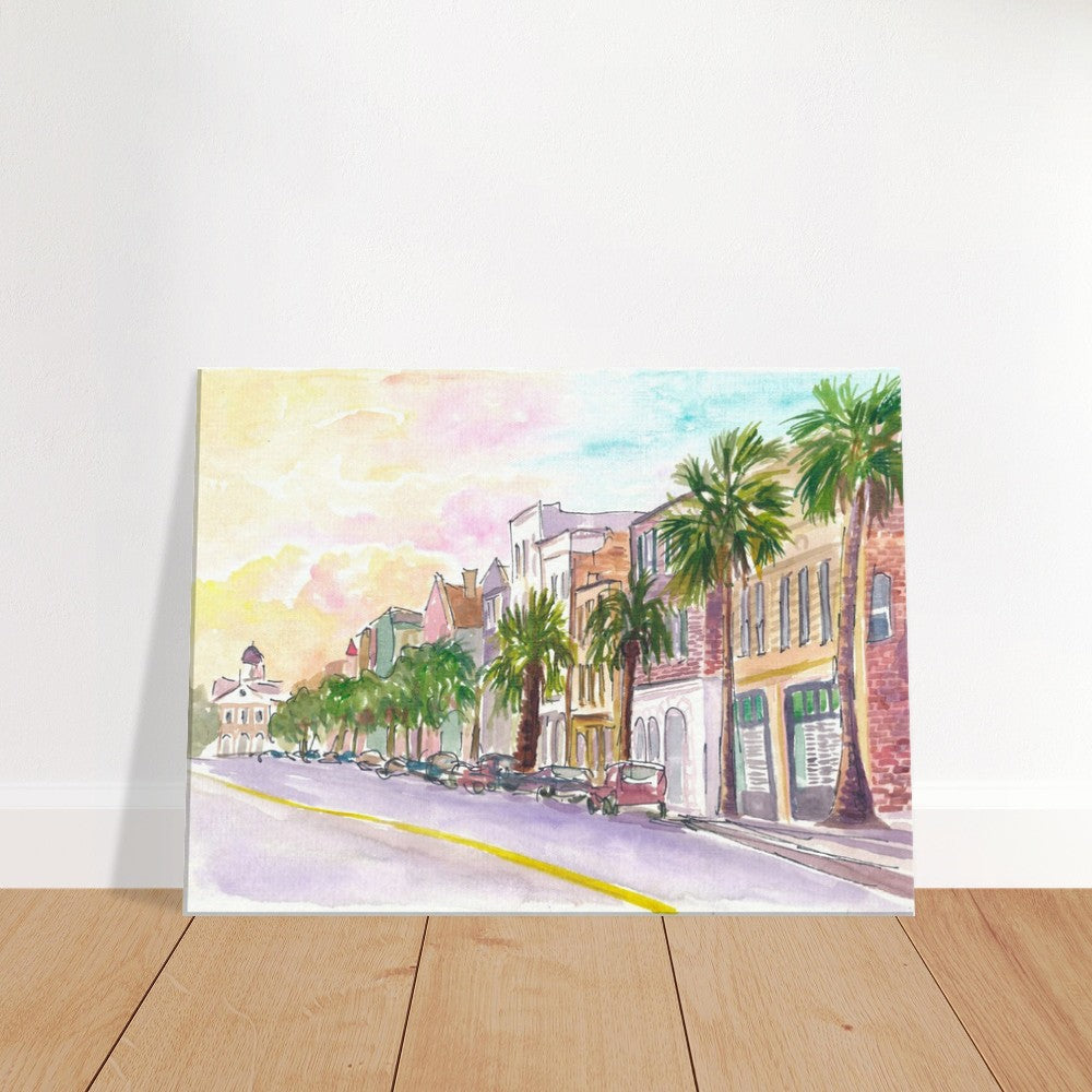Early Morning Vibes in Broad Street Charleston South Carolina - Limited Edition Fine Art Print - Original Painting available