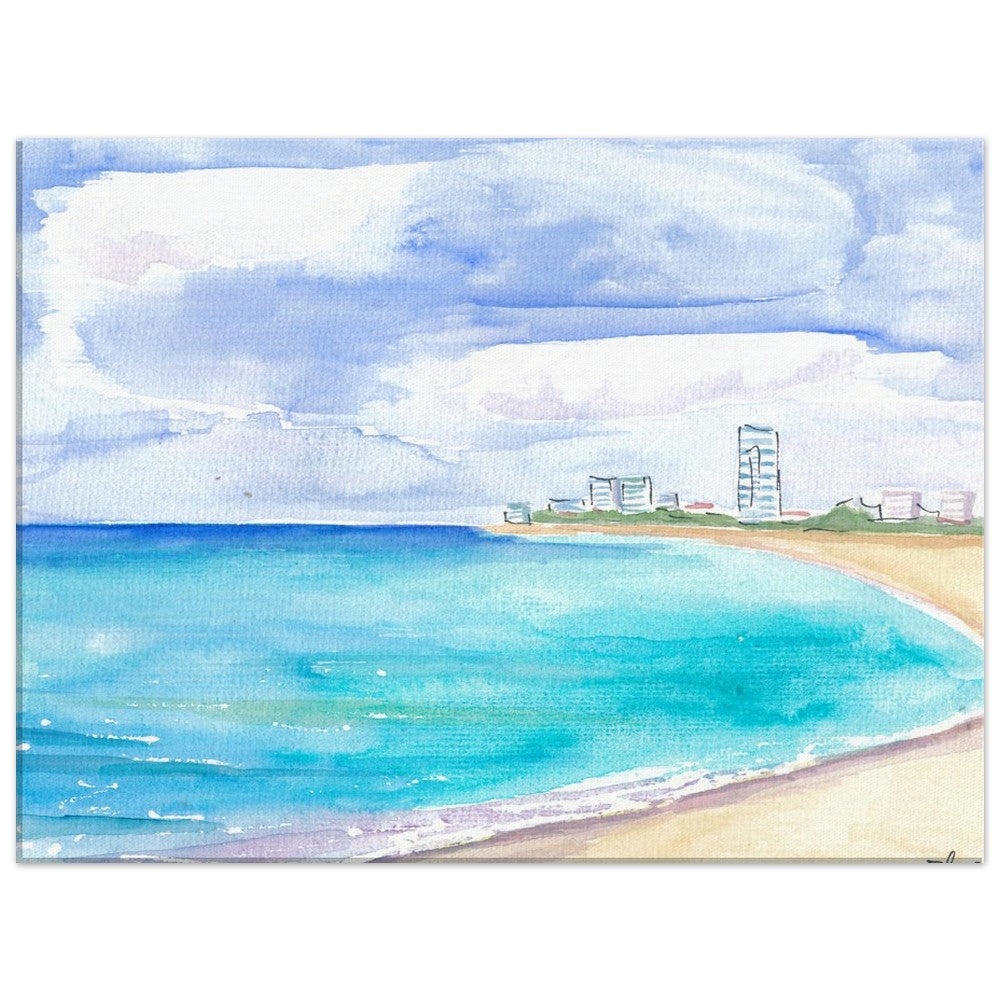 Sint Maarten Beach Strand Mullet Bay with Caribbean Waters - Limited Edition Fine Art Print - Original Painting available