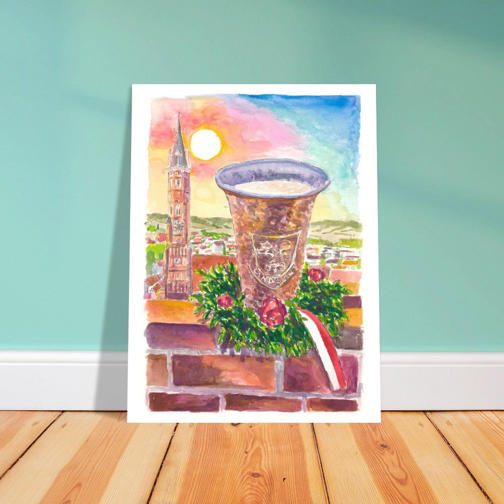 Landshut View from Trausnitz towards Altstadt with Buchskranzl and Kupferbecher - Limited Edition Fine Art Print