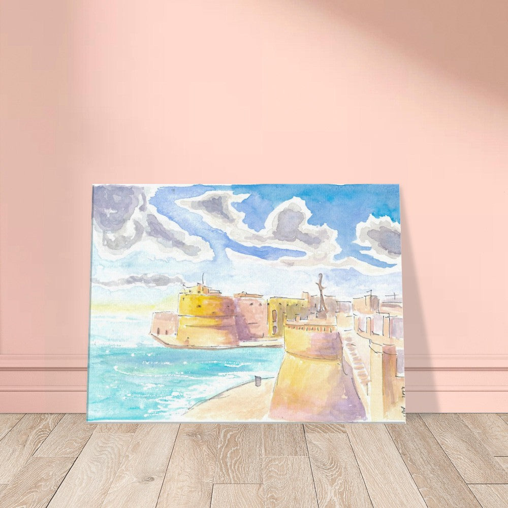 Seaview of Taranto Italy with Castello Aragonese - Limited Edition Fine Art Print - Original Painting available