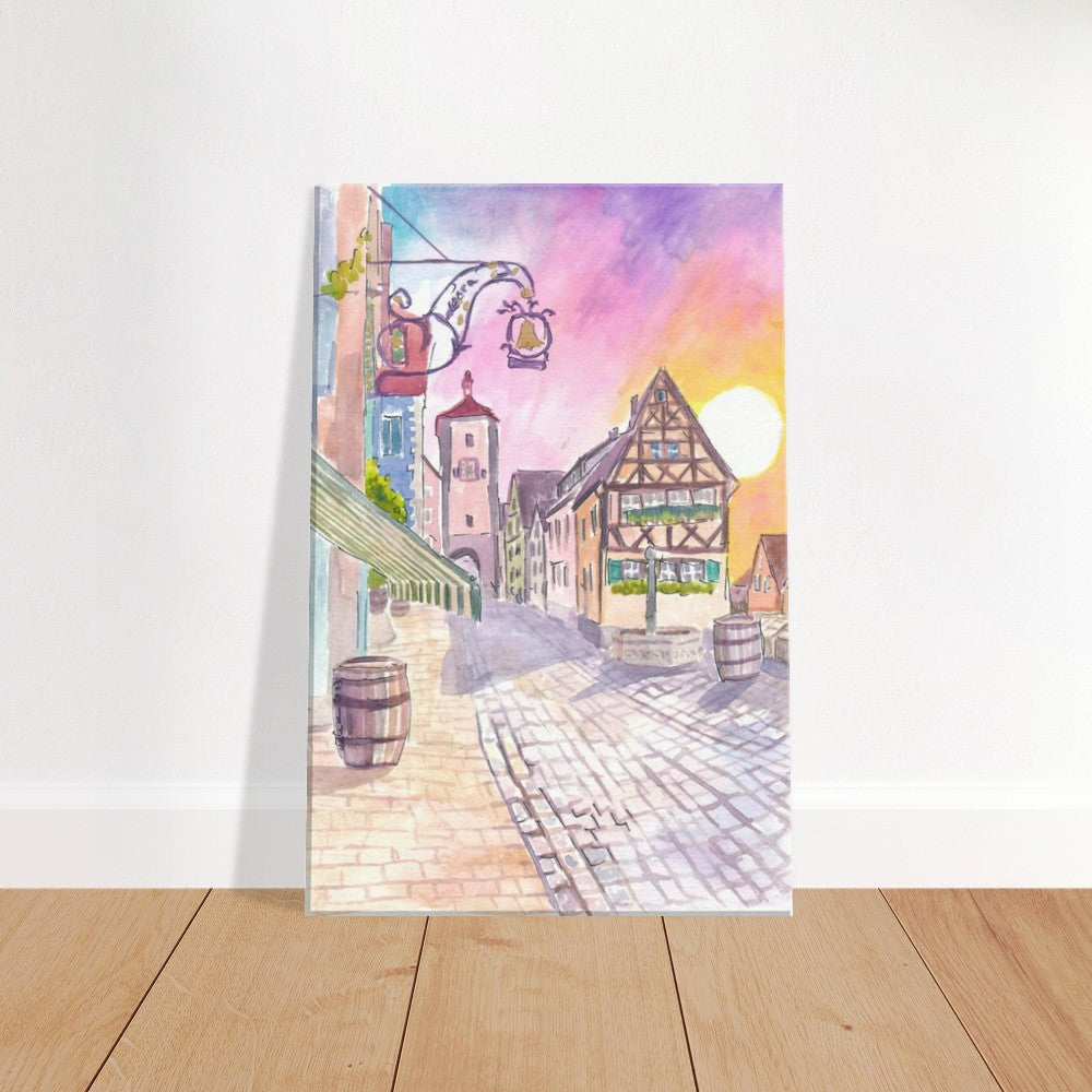 Rothenburg Tauber Famous Ploenlein Street Scene at Sunset - Limited Edition Fine Art Print - Original Painting available