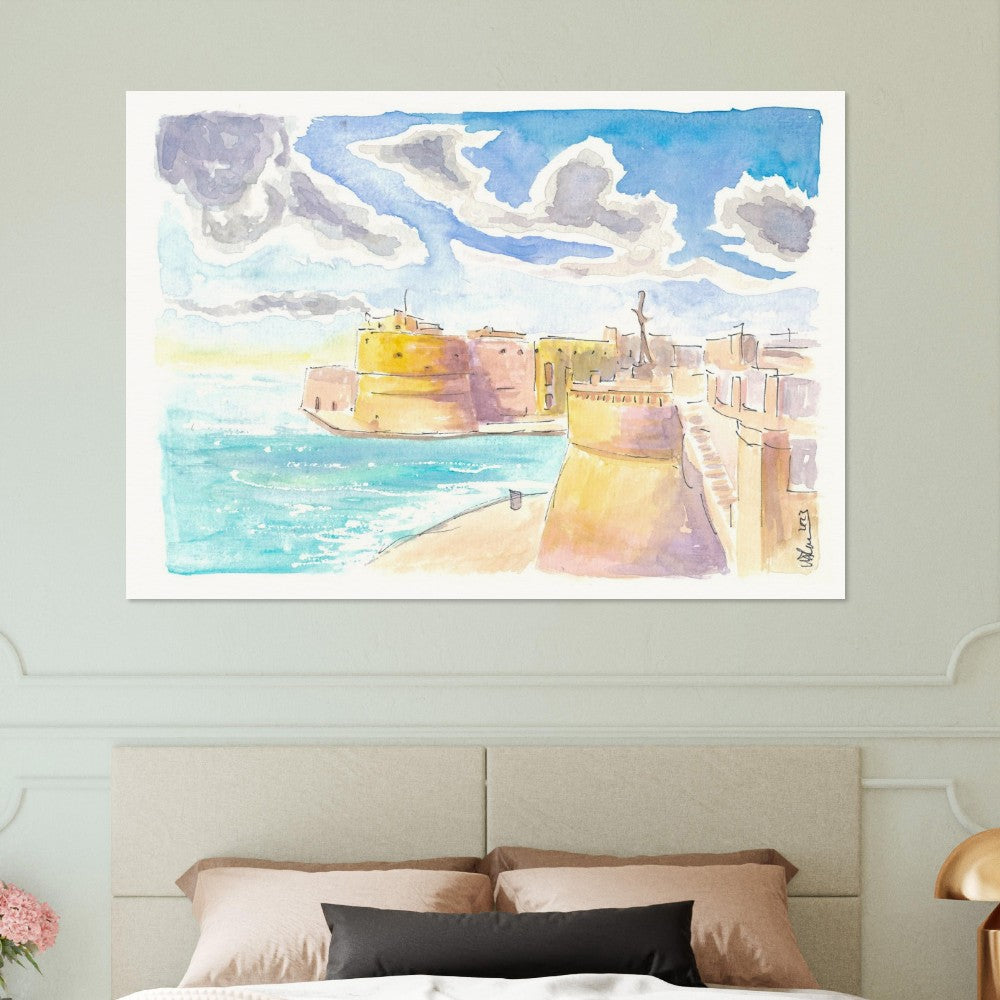 Seaview of Taranto Italy with Castello Aragonese - Limited Edition Fine Art Print - Original Painting available