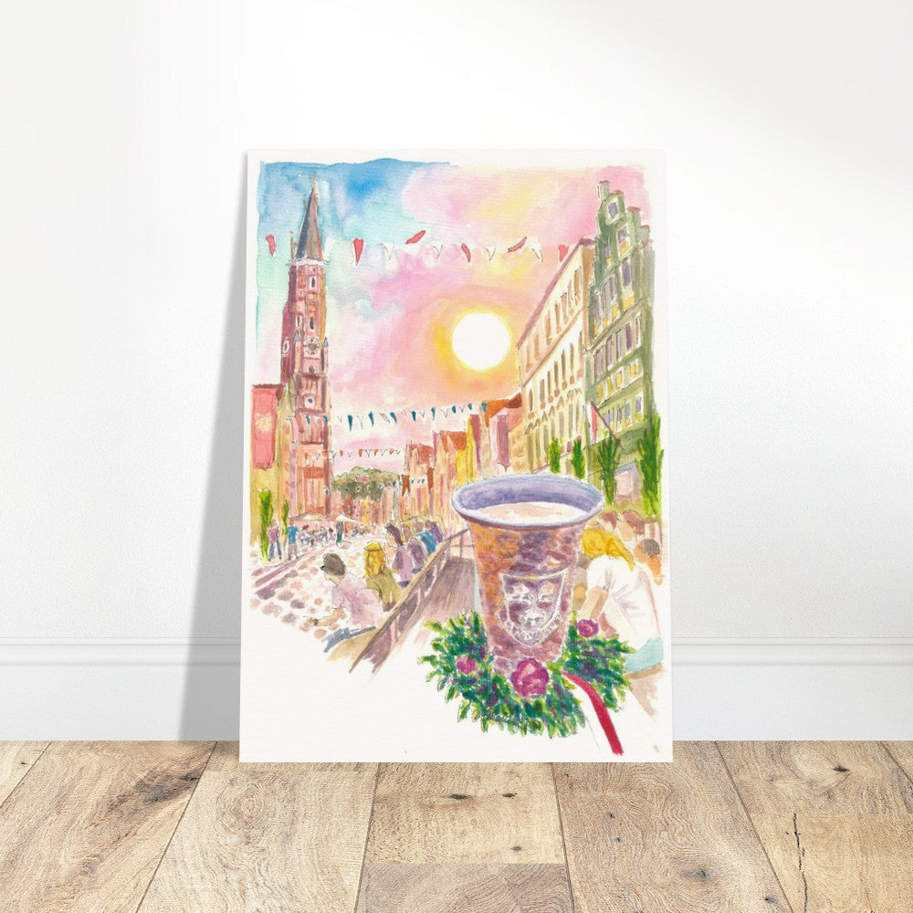 Landshut Old Town Grandstand Festival with Copper Mug and Buchskranzl - Limited Edition Fine Art Print