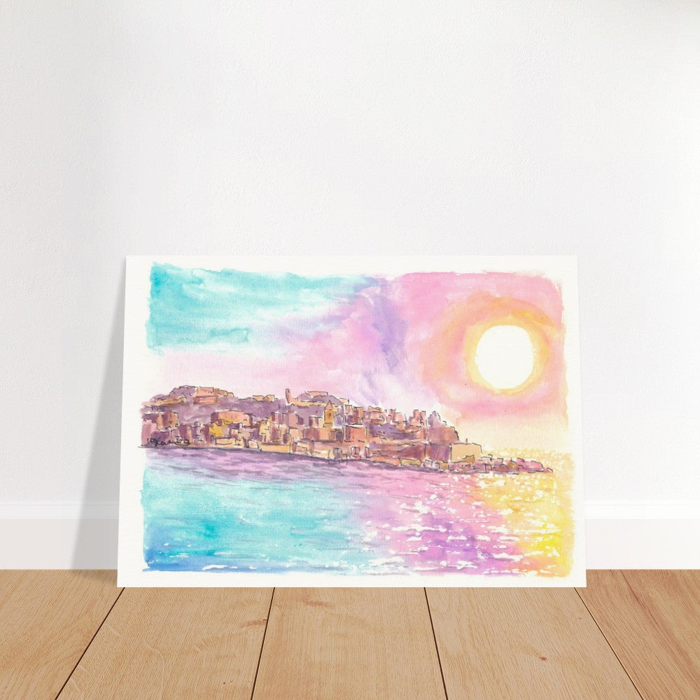 Pozzuoli Naples Campania View from Sea at Sunrise - Limited Edition Fine Art Print -