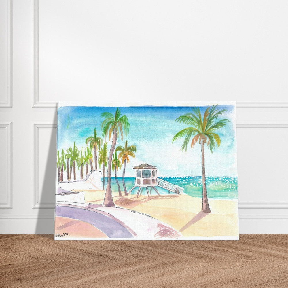 Fort Lauderdale Beach Wave Promenade in Early Morning Sun - Limited Edition Fine Art Print - Original Painting available