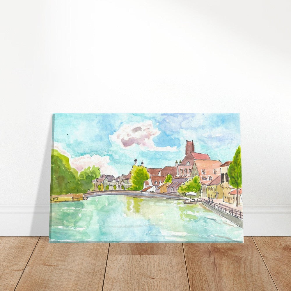 Landshut at the Isar river view from the Lände towards Hl Geist - Limited Edition Fine Art Print