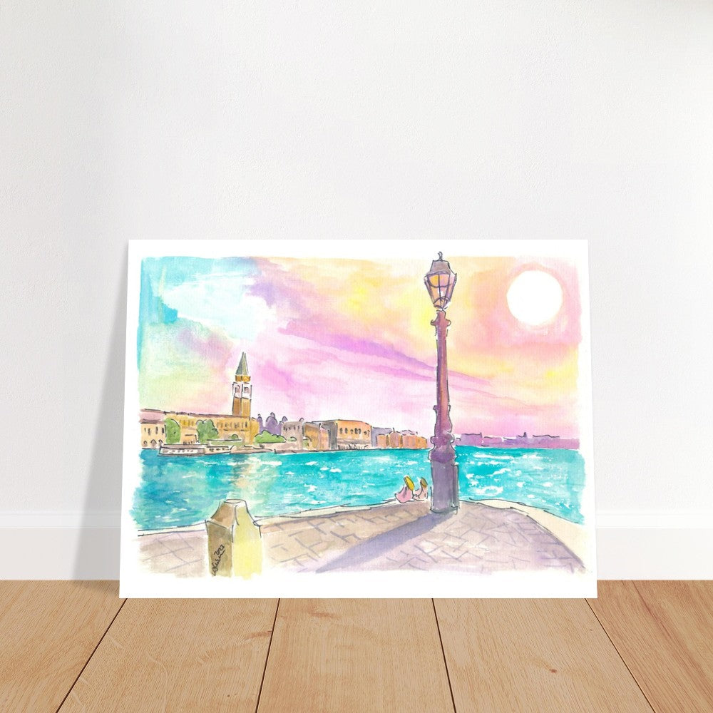 Venezia Punta della Dogana lonely Morning with St Marks View - Limited Edition Fine Art Print -