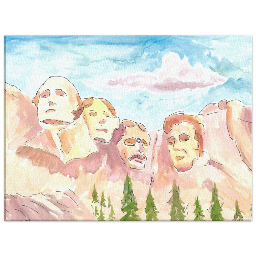 Mount Rushmore in South Dakota in Bright Sunlight - Limited Edition Fine Art Print - Original Painting available