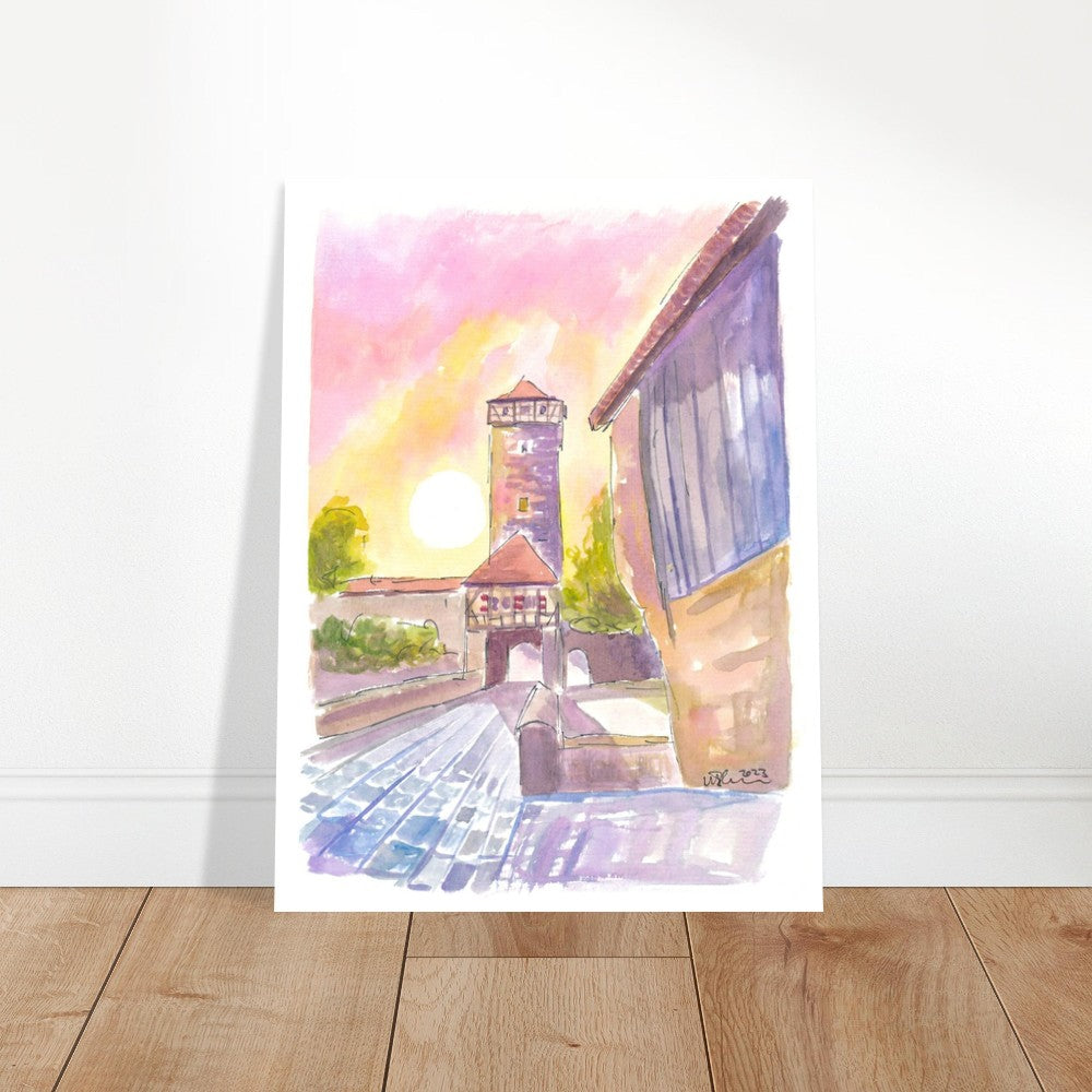 Röder Gate Rothenburg ob der Tauber at Sunset - Limited Edition Fine Art Print - Original Painting available