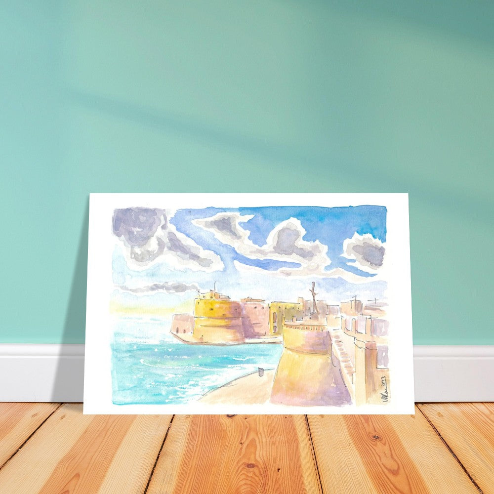 Seaview of Taranto Italy with Castello Aragonese - Limited Edition Fine Art Print - Original Painting available