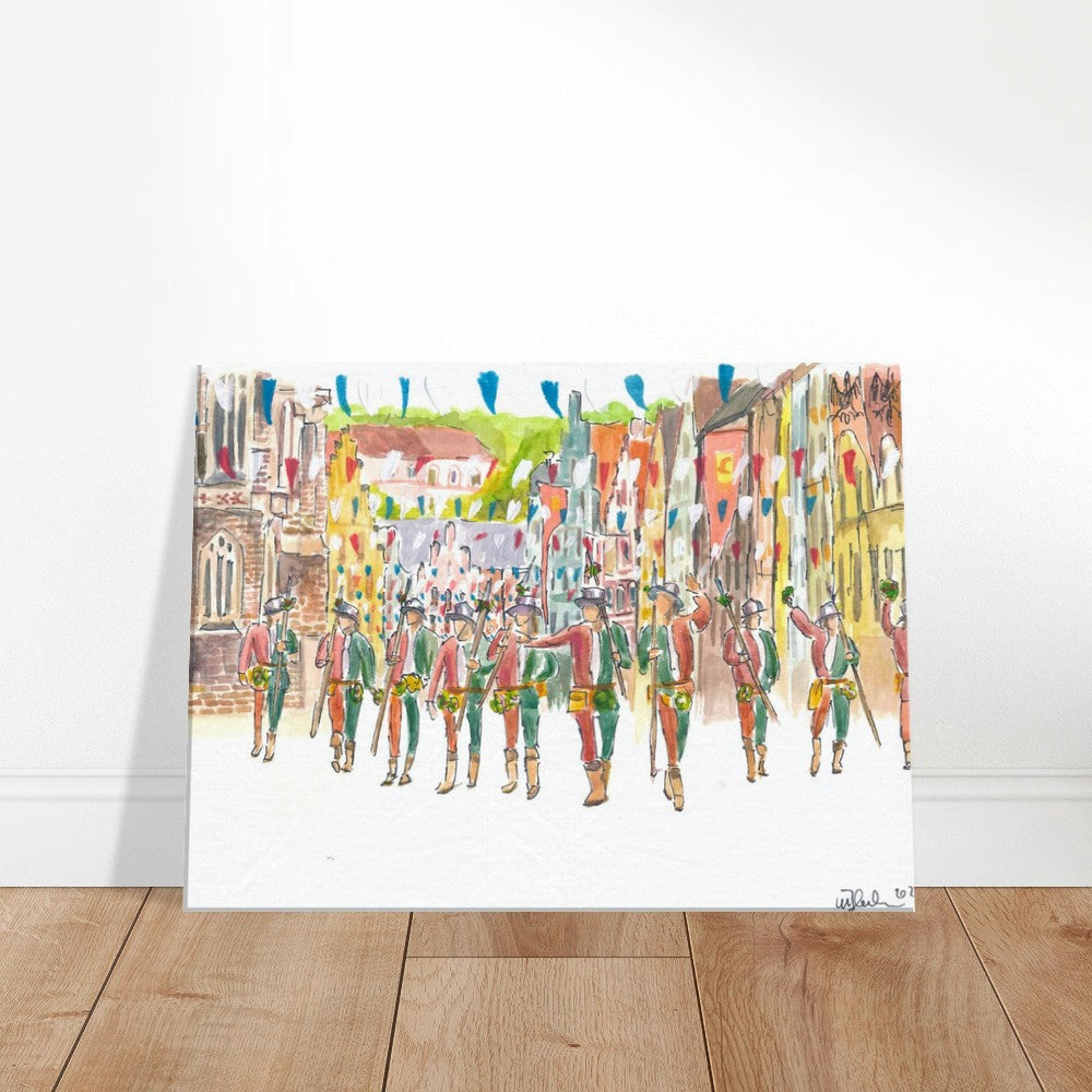 The Landshut town servants lead the wedding procession - Limited Edition Fine Art Print