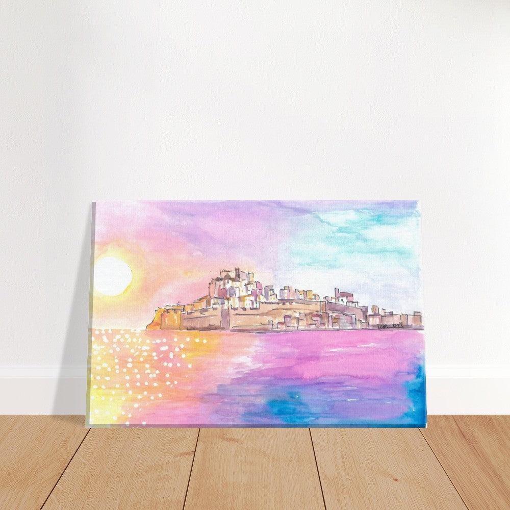 Peniscola Spain Pearl of Costa del Azahar with Old Town - Limited Edition Fine Art Print - Original Painting available