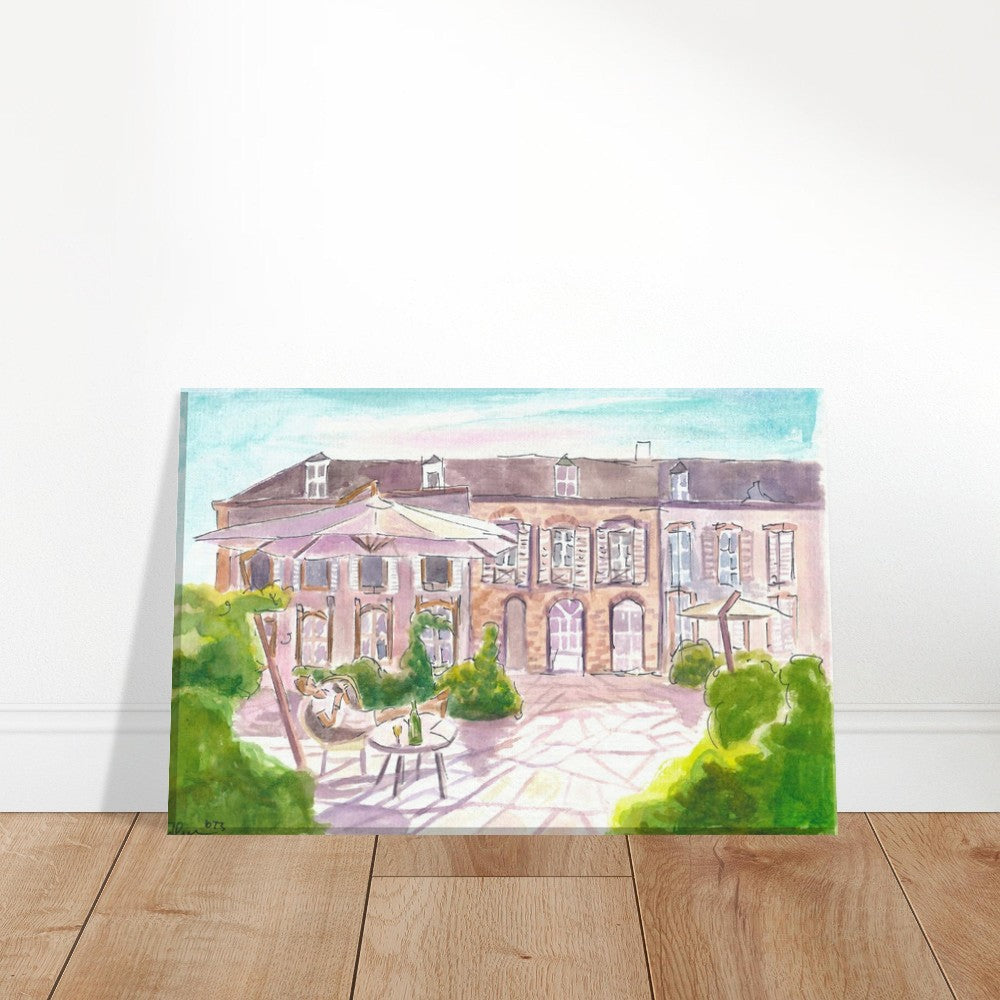 Avenue de Champagne Epernay France Relaxing and Tasting in the Sun - Limited Edition Fine Art Print - Original Painting available