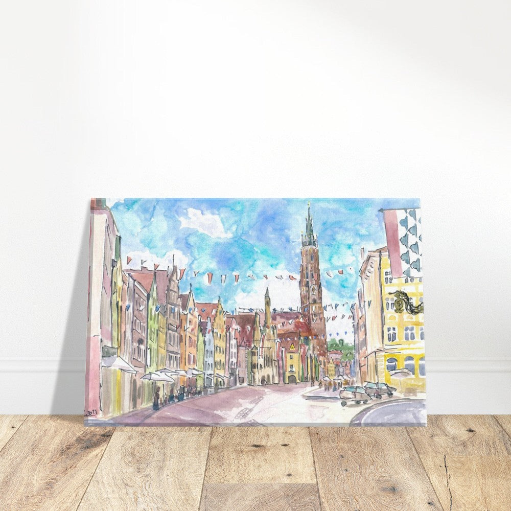 Landshut's old town ready for the LaHo after years of waiting - Limited Edition Fine Art Print - Original Painting available
