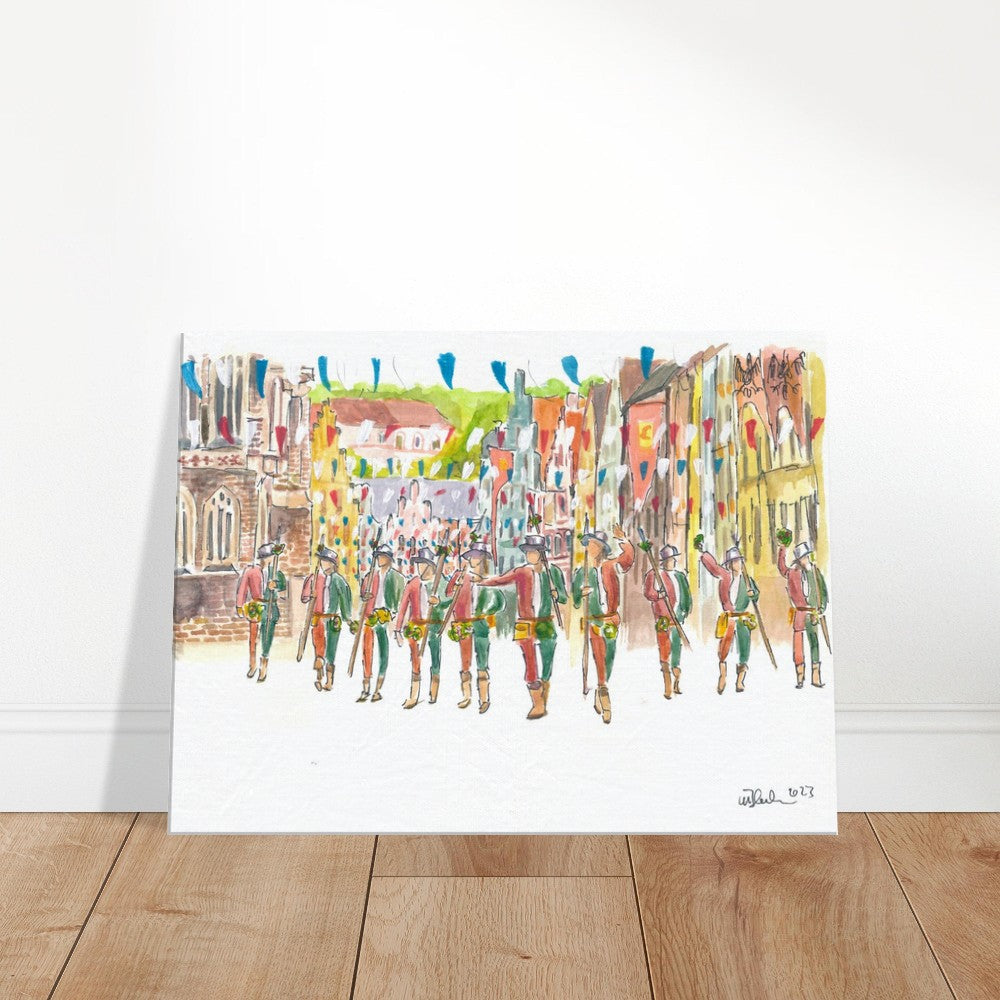 The Landshut town servants lead the wedding procession - Limited Edition Fine Art Print