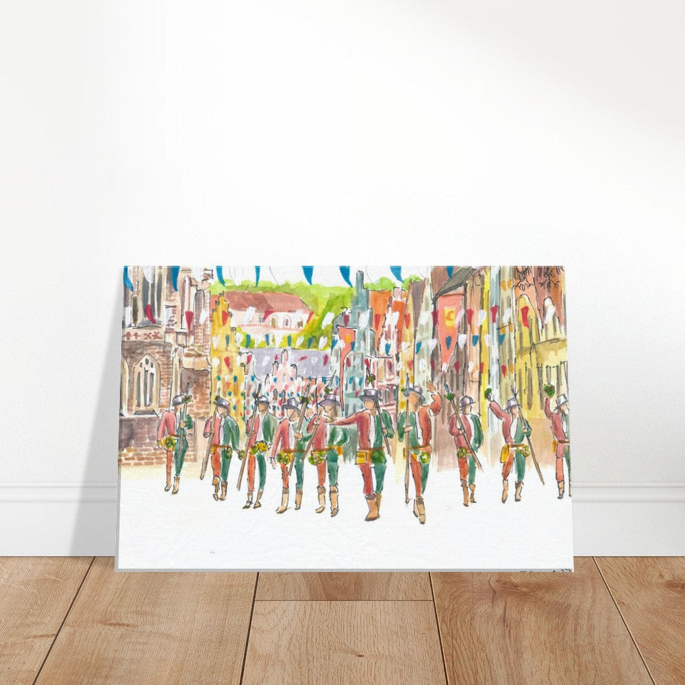 The Landshut town servants lead the wedding procession - Limited Edition Fine Art Print