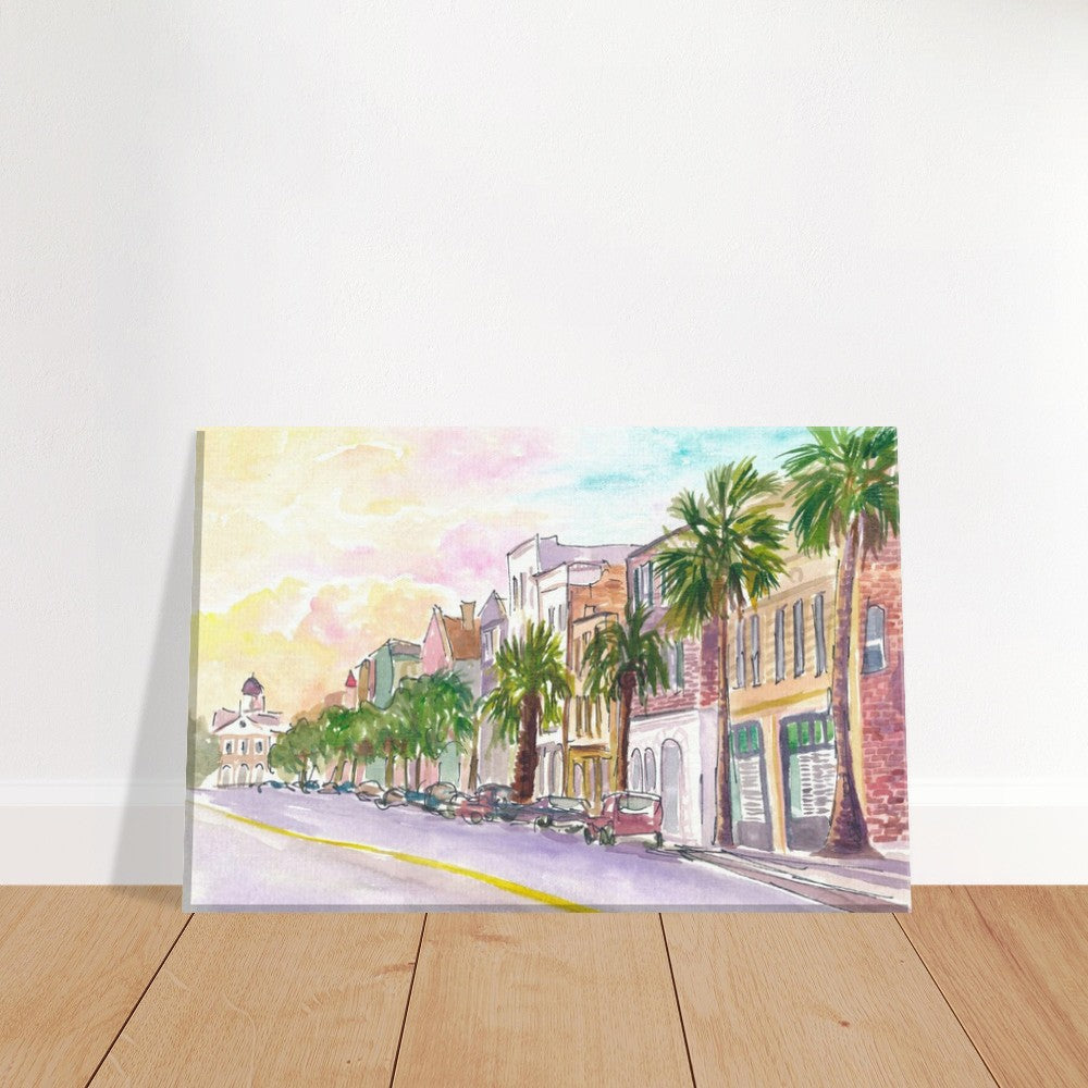 Early Morning Vibes in Broad Street Charleston South Carolina - Limited Edition Fine Art Print - Original Painting available