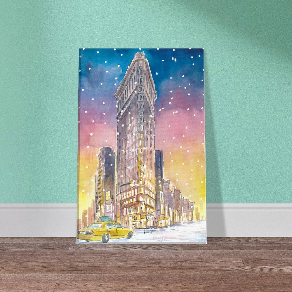 Winter in New York City Romantic Snow Fall and Flatiron Manhattan Dreams - Limited Edition Fine Art Print -
