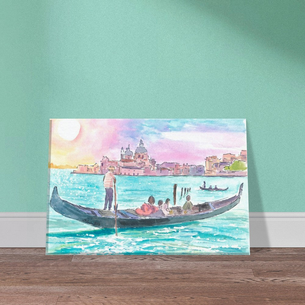 Romantic Gondola Ride into Venice's Grand Canal with Light Dancing on the Water - Limited Edition Fine Art Print