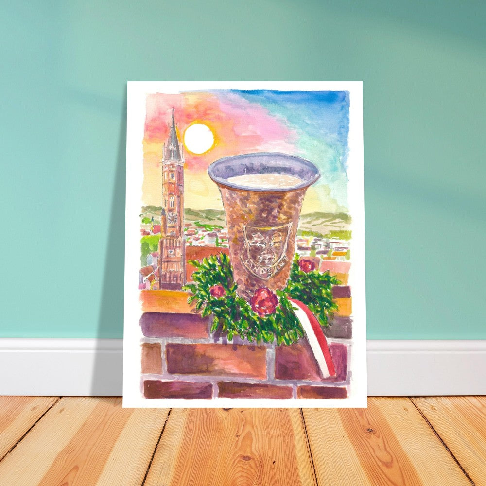 Landshut View from Trausnitz towards Altstadt with Buchskranzl and Kupferbecher - Limited Edition Fine Art Print