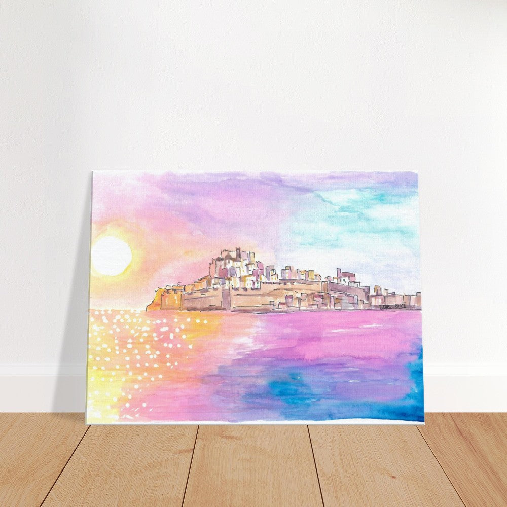 Peniscola Spain Pearl of Costa del Azahar with Old Town - Limited Edition Fine Art Print - Original Painting available