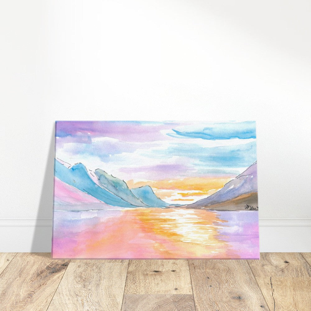 Glacier National Park View with Late Afternoon Sunlight - Limited Edition Fine Art Print - Original Painting available