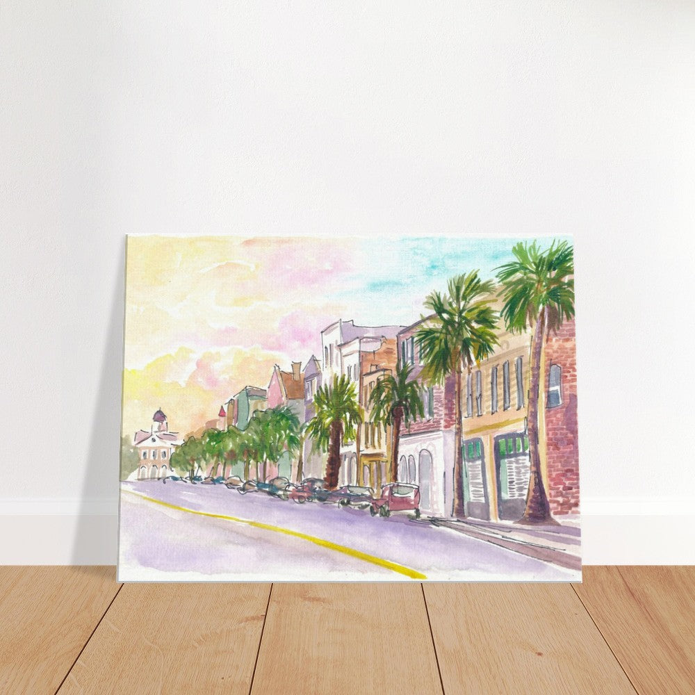 Early Morning Vibes in Broad Street Charleston South Carolina - Limited Edition Fine Art Print - Original Painting available