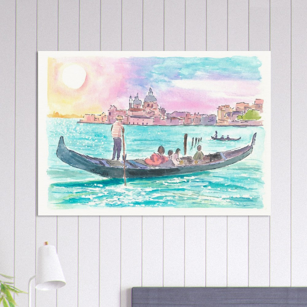 Romantic Gondola Ride into Venice's Grand Canal with Light Dancing on the Water - Limited Edition Fine Art Print
