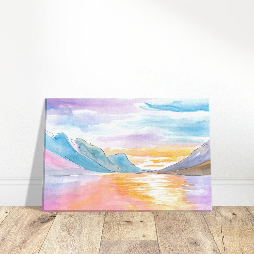 Glacier National Park View with Late Afternoon Sunlight - Limited Edition Fine Art Print - Original Painting available