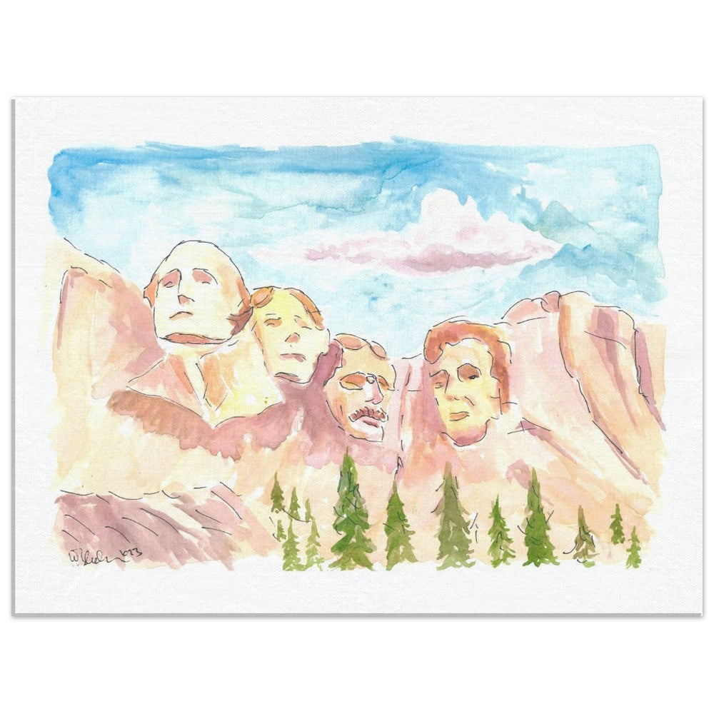 Mount Rushmore in South Dakota in Bright Sunlight - Limited Edition Fine Art Print - Original Painting available