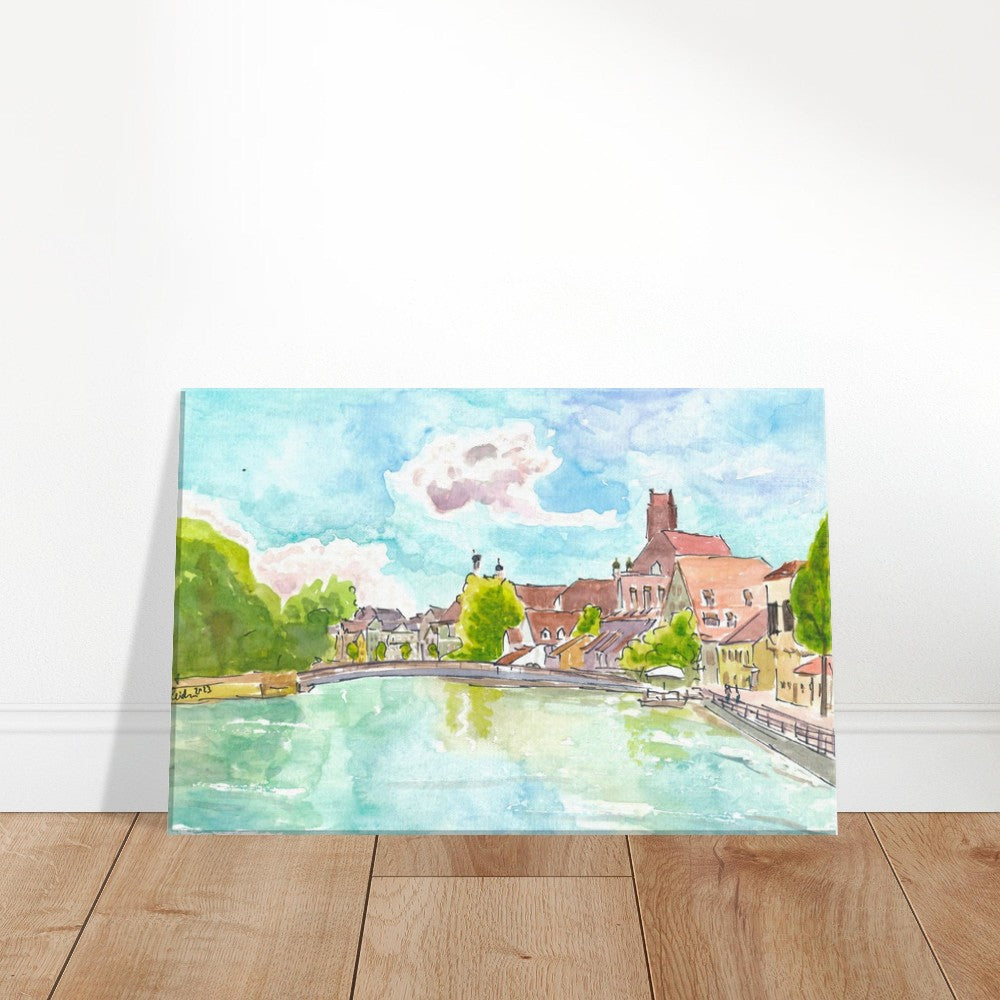 Landshut at the Isar river view from the Lände towards Hl Geist - Limited Edition Fine Art Print