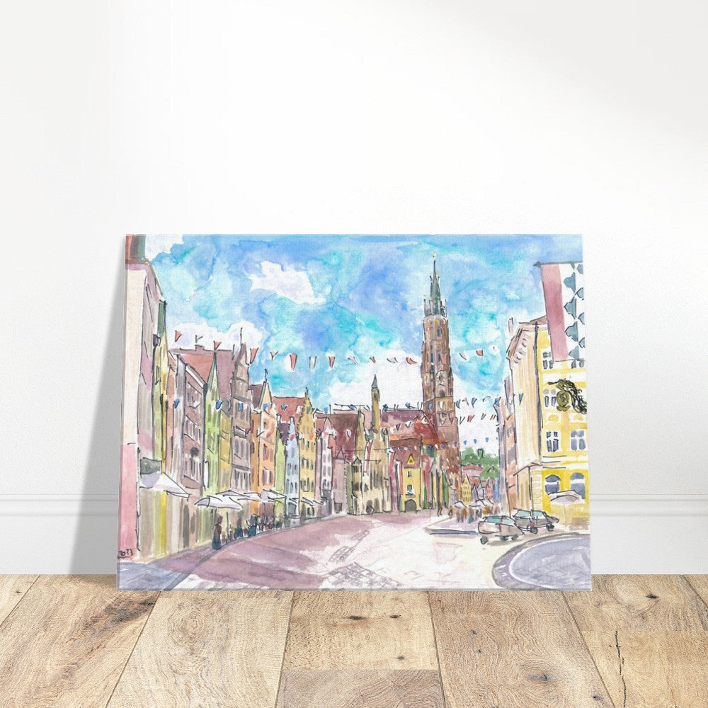 Landshut's old town ready for the LaHo after years of waiting - Limited Edition Fine Art Print - Original Painting available