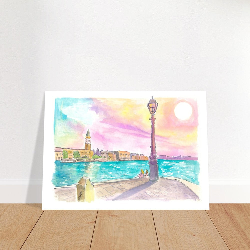 Venezia Punta della Dogana lonely Morning with St Marks View - Limited Edition Fine Art Print -