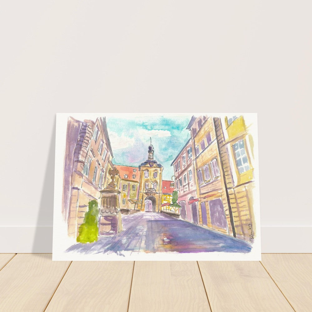 Beautiful Bamberg Old Town Hall on Bridge across Pegnitz - Limited Edition Fine Art Print - Original Painting available