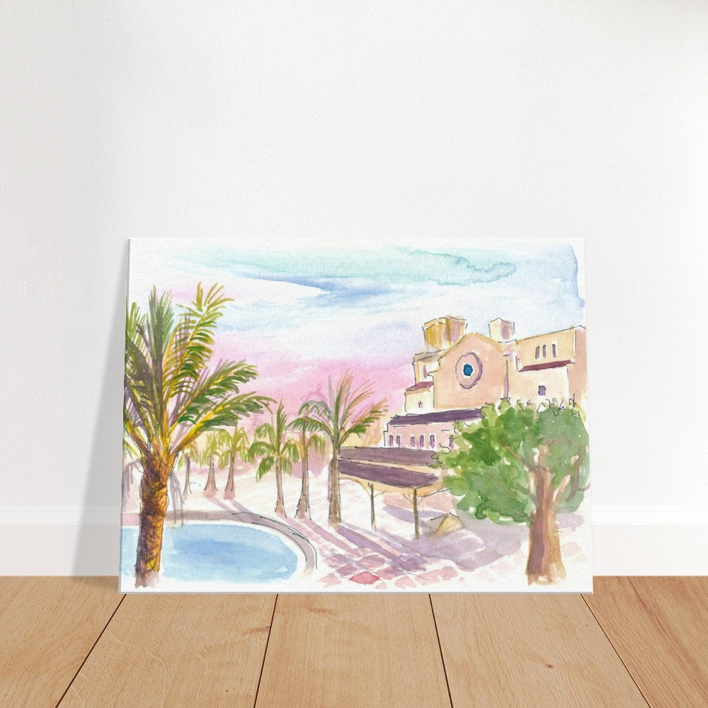 Palms at Rosemary Square in West Palm Beach Florida - Limited Edition Fine Art Print - Original Painting available