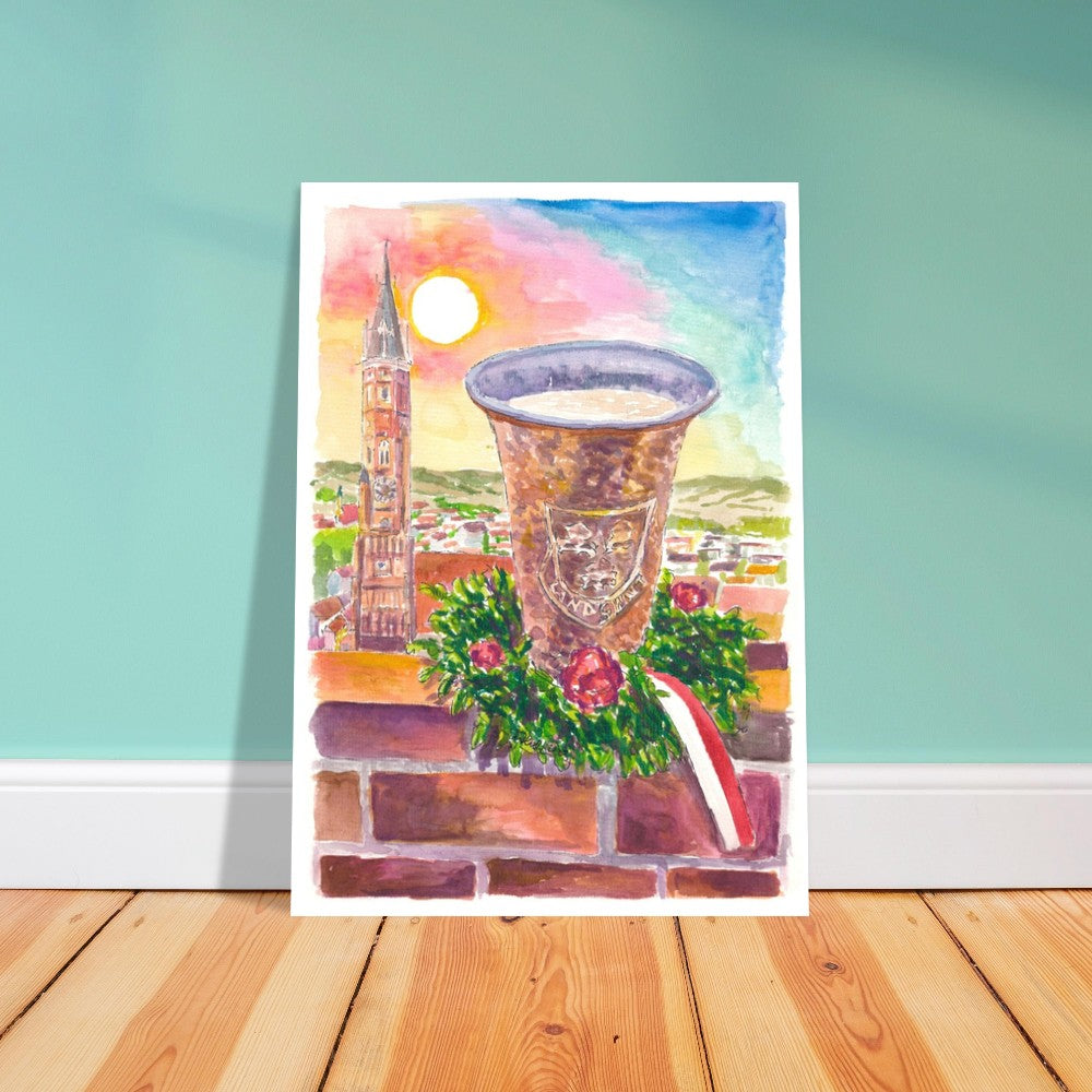 Landshut View from Trausnitz towards Altstadt with Buchskranzl and Kupferbecher - Limited Edition Fine Art Print
