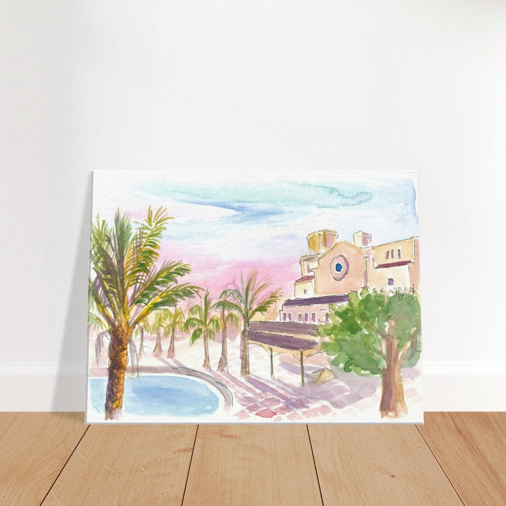Palms at Rosemary Square in West Palm Beach Florida - Limited Edition Fine Art Print - Original Painting available