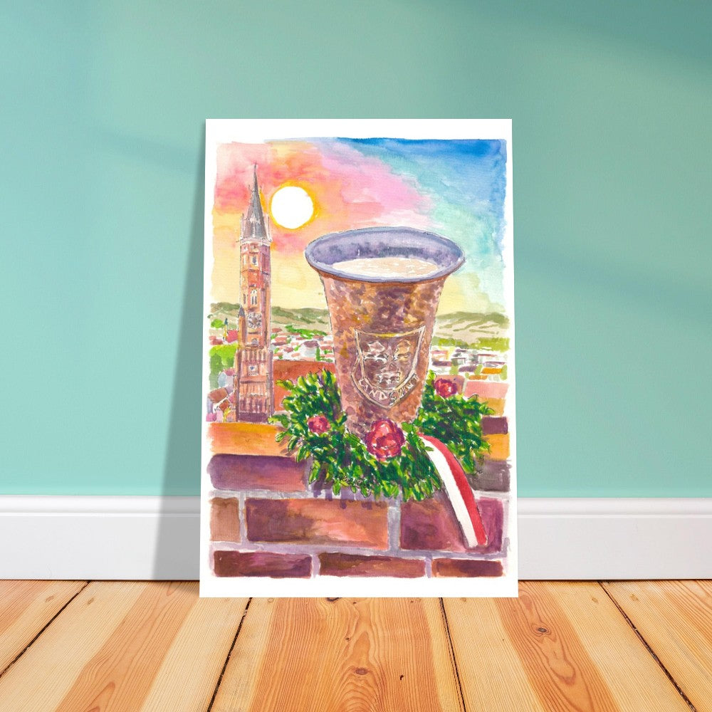 Landshut View from Trausnitz towards Altstadt with Buchskranzl and Kupferbecher - Limited Edition Fine Art Print