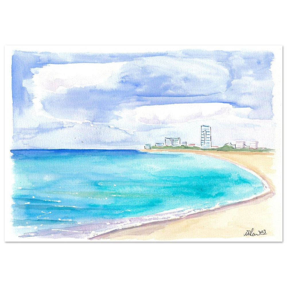 Sint Maarten Beach Strand Mullet Bay with Caribbean Waters - Limited Edition Fine Art Print - Original Painting available