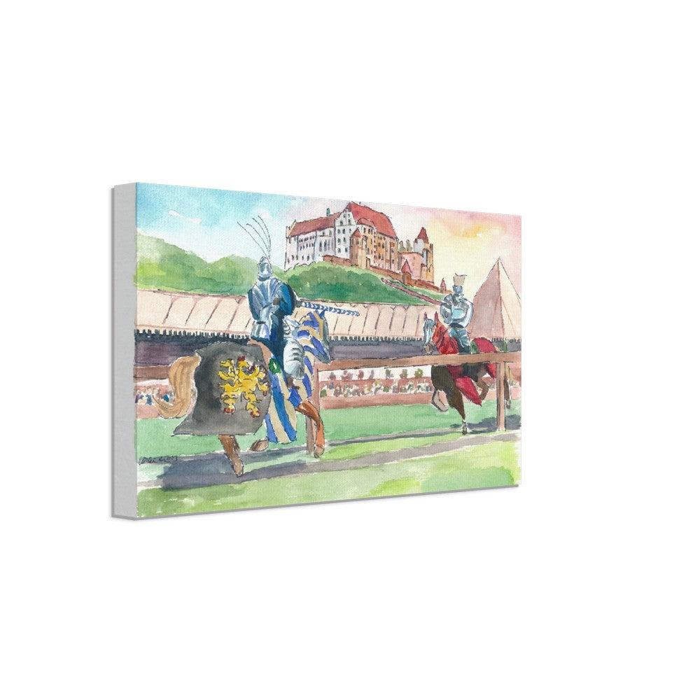 Landshut Knight Tournament in Front of Historical Scenery with Trausnitz - Limited Edition Fine Art Print - Original Painting available