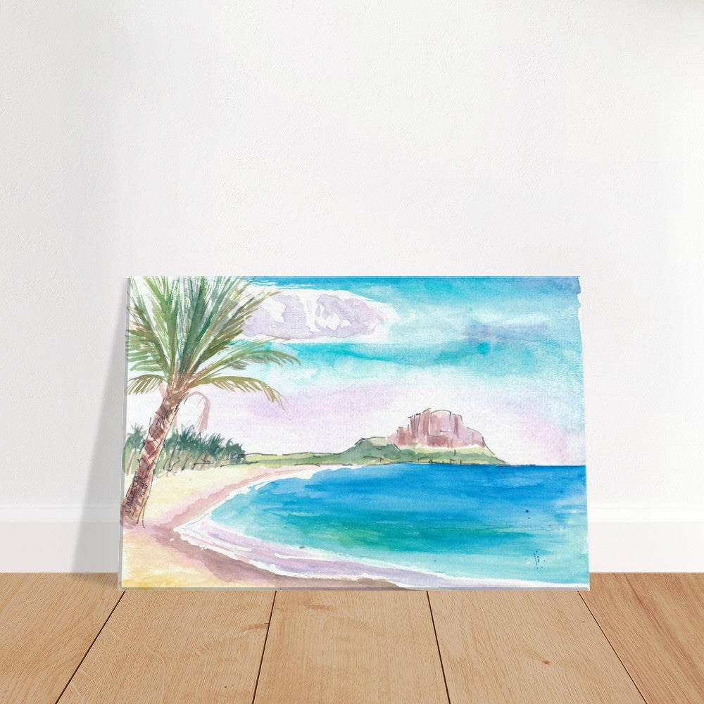 Lonely Flic En Flac Beach in Mauritus - Limited Edition Fine Art Print - Original Painting available