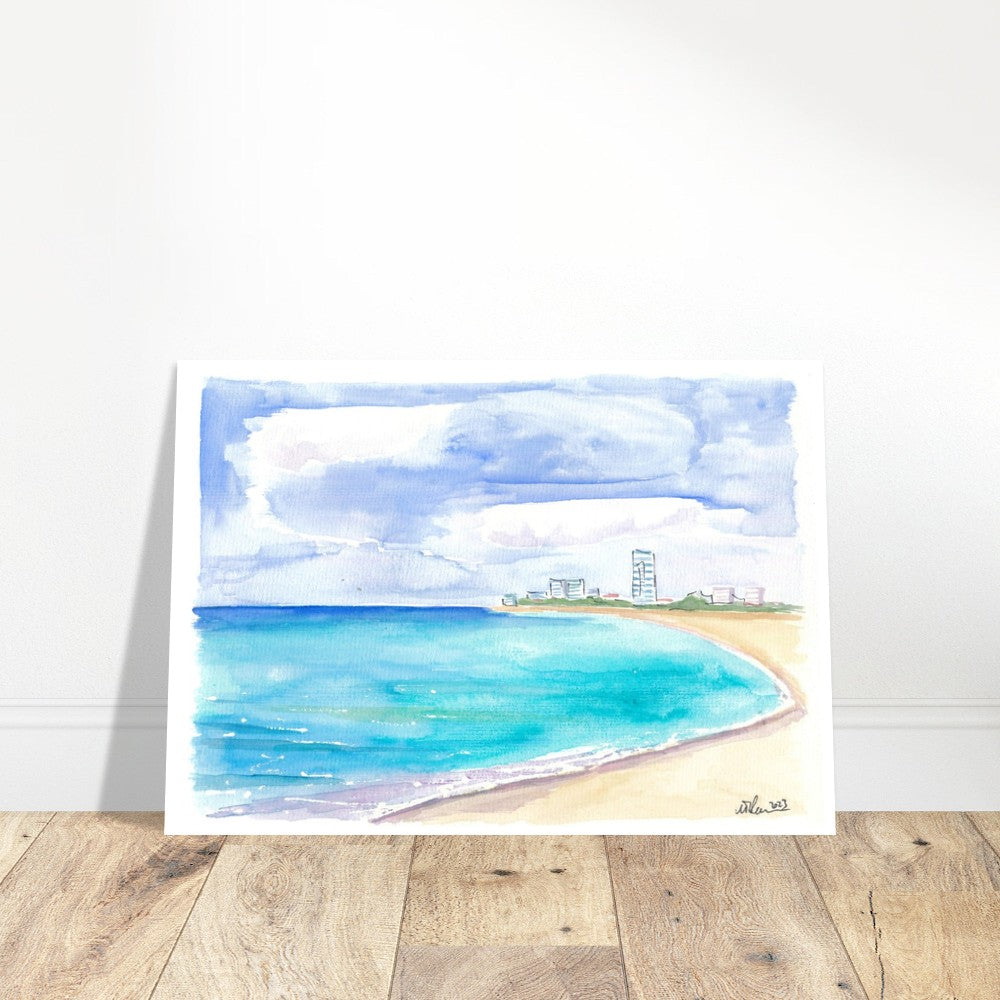 Sint Maarten Beach Strand Mullet Bay with Caribbean Waters - Limited Edition Fine Art Print - Original Painting available