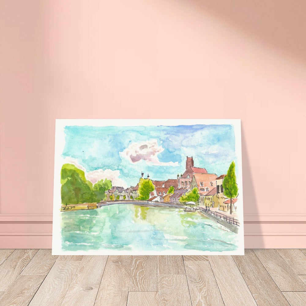 Landshut at the Isar river view from the Lände towards Hl Geist - Limited Edition Fine Art Print
