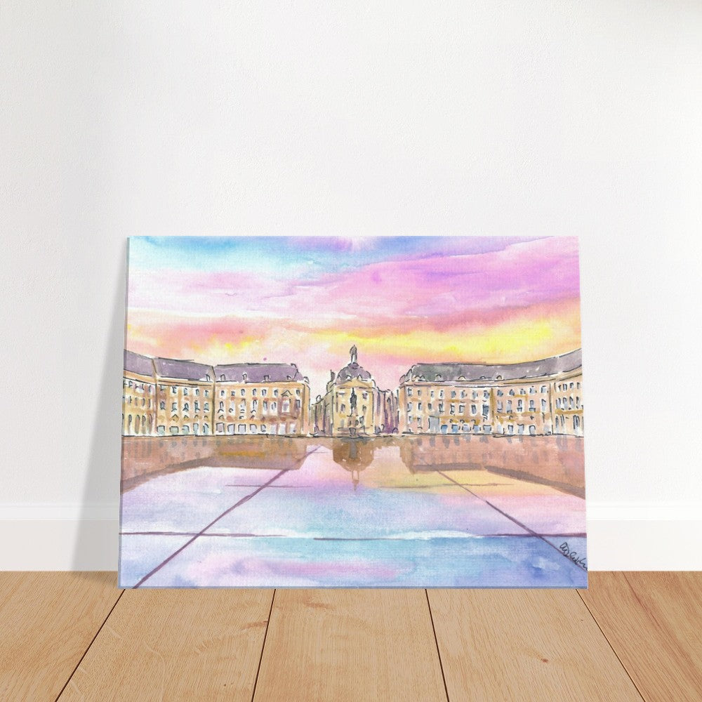 Bordeaux France Mirror View of Place de la Bourse - Limited Edition Fine Art Print - Original Painting available