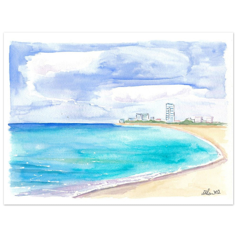 Sint Maarten Beach Strand Mullet Bay with Caribbean Waters - Limited Edition Fine Art Print - Original Painting available
