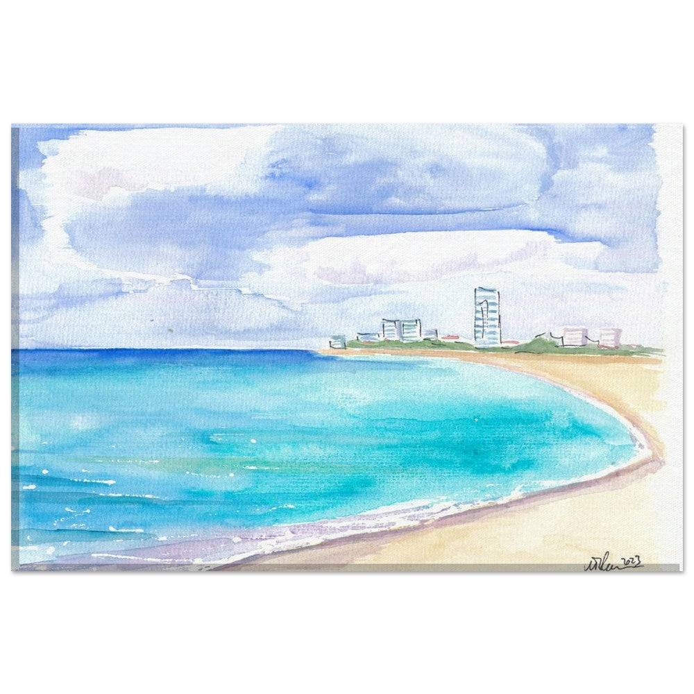 Sint Maarten Beach Strand Mullet Bay with Caribbean Waters - Limited Edition Fine Art Print - Original Painting available